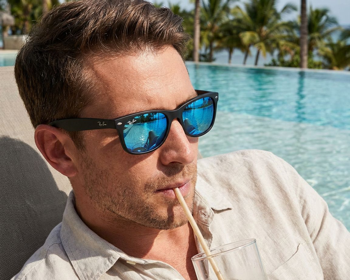 Ray-Ban New Wayfarer サングラス 52/17 Ray-Ban RB2132 New Wayfarer Classic S (52 - 18) with Green lenses