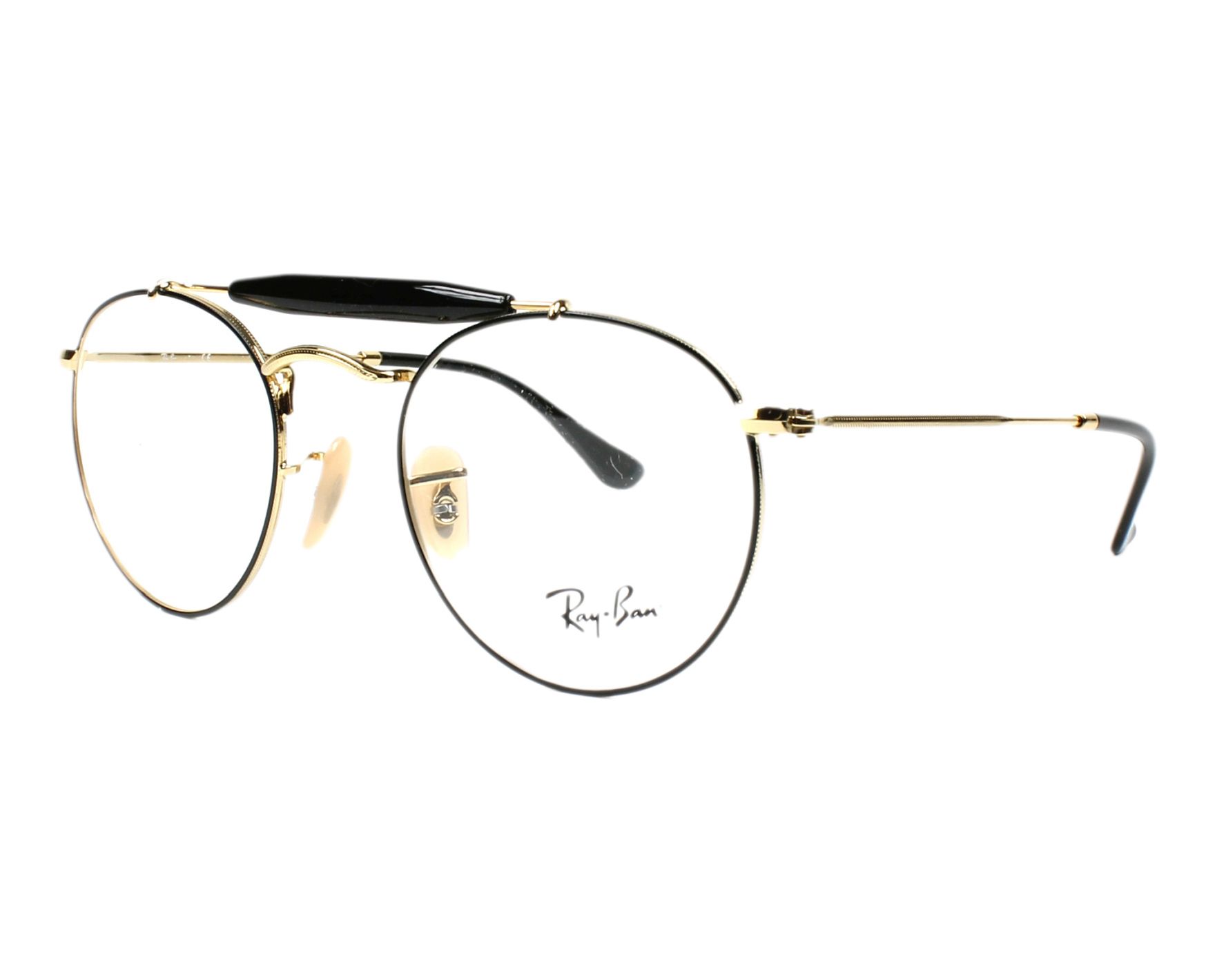 ray ban black and gold glasses