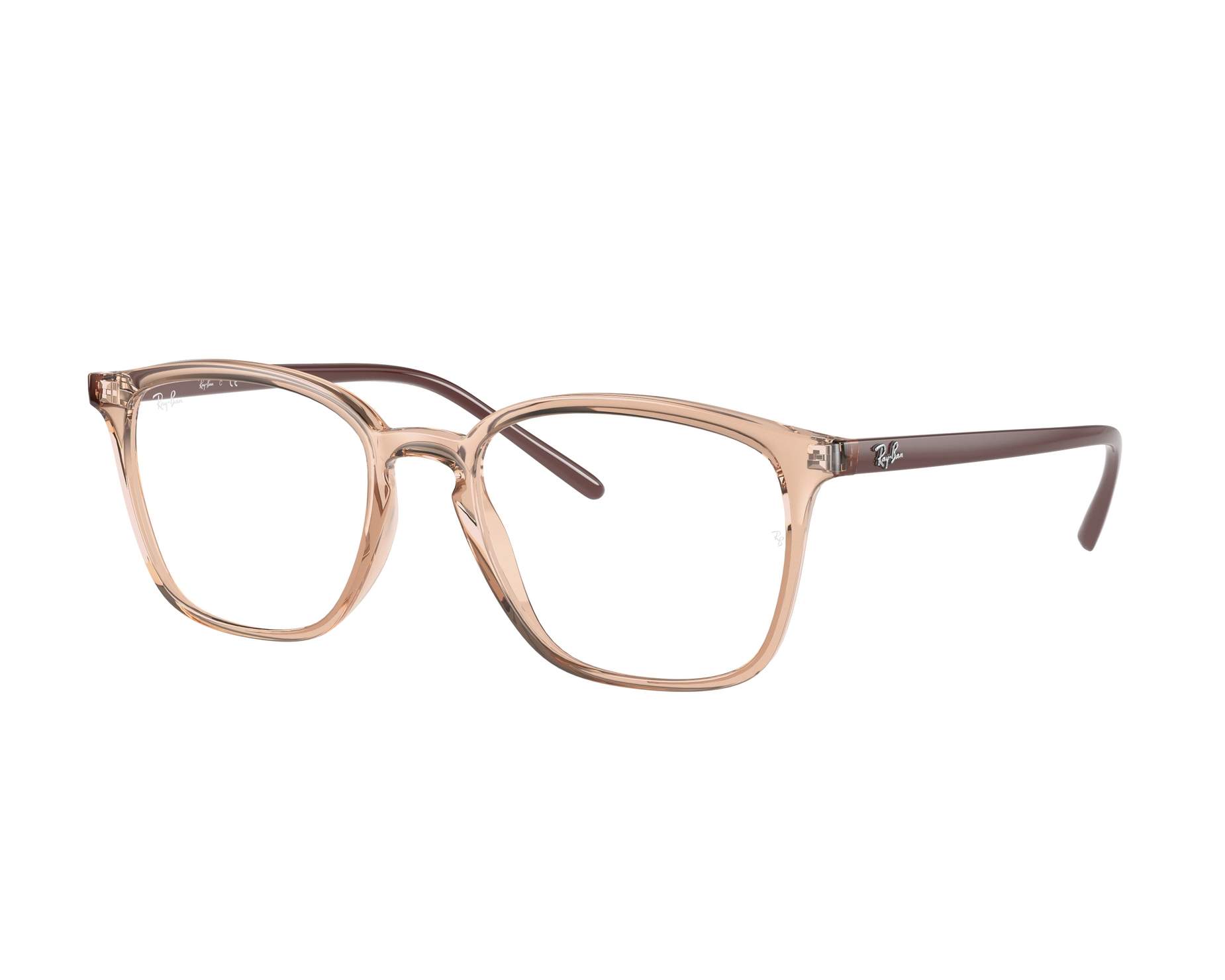 【美品】80sRay-Ban B&LSignet LX 58□14 Japan Ray-Ban RX7185 5940 Square Transparent Light Brown Eyeglasses