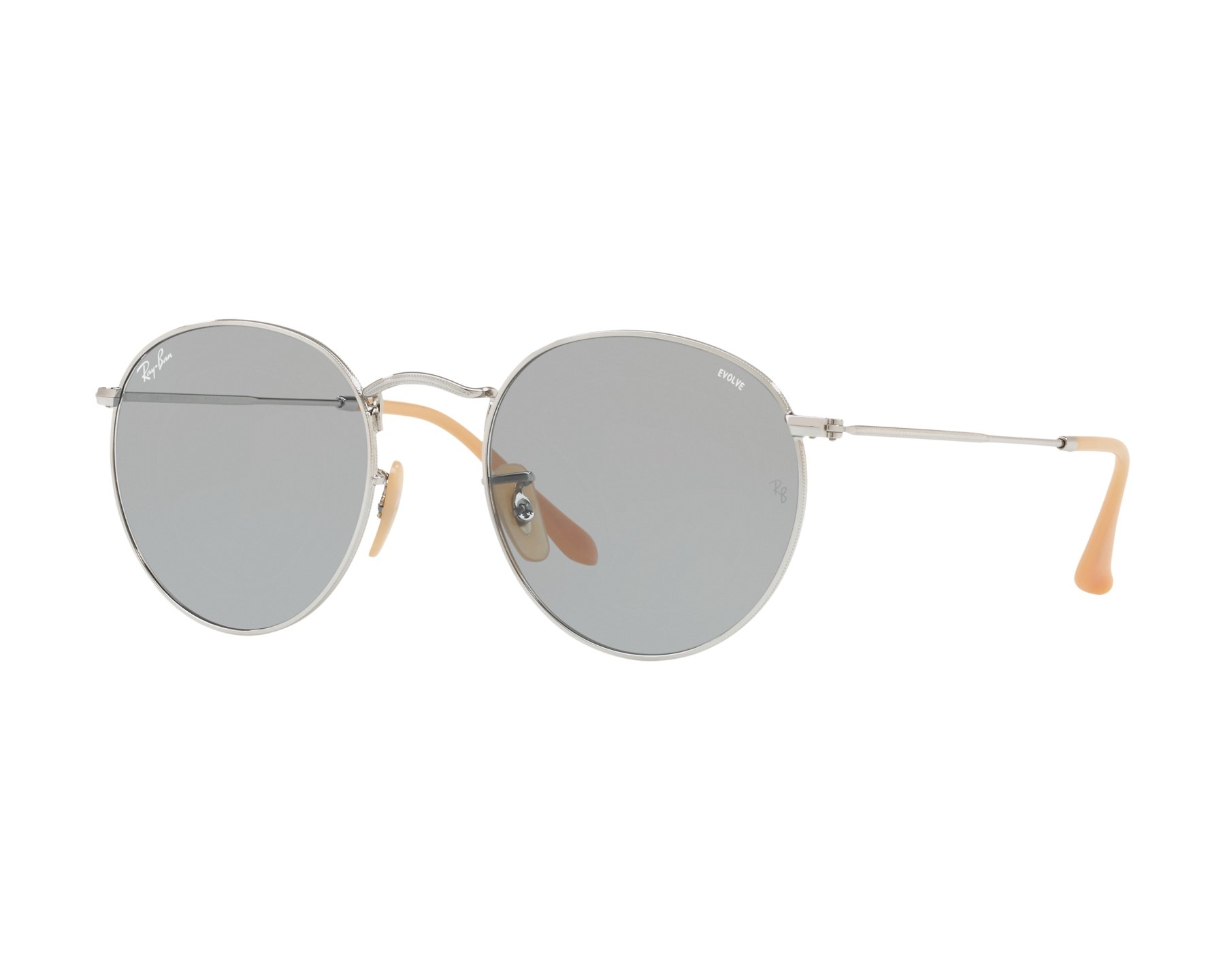 ray ban round silver