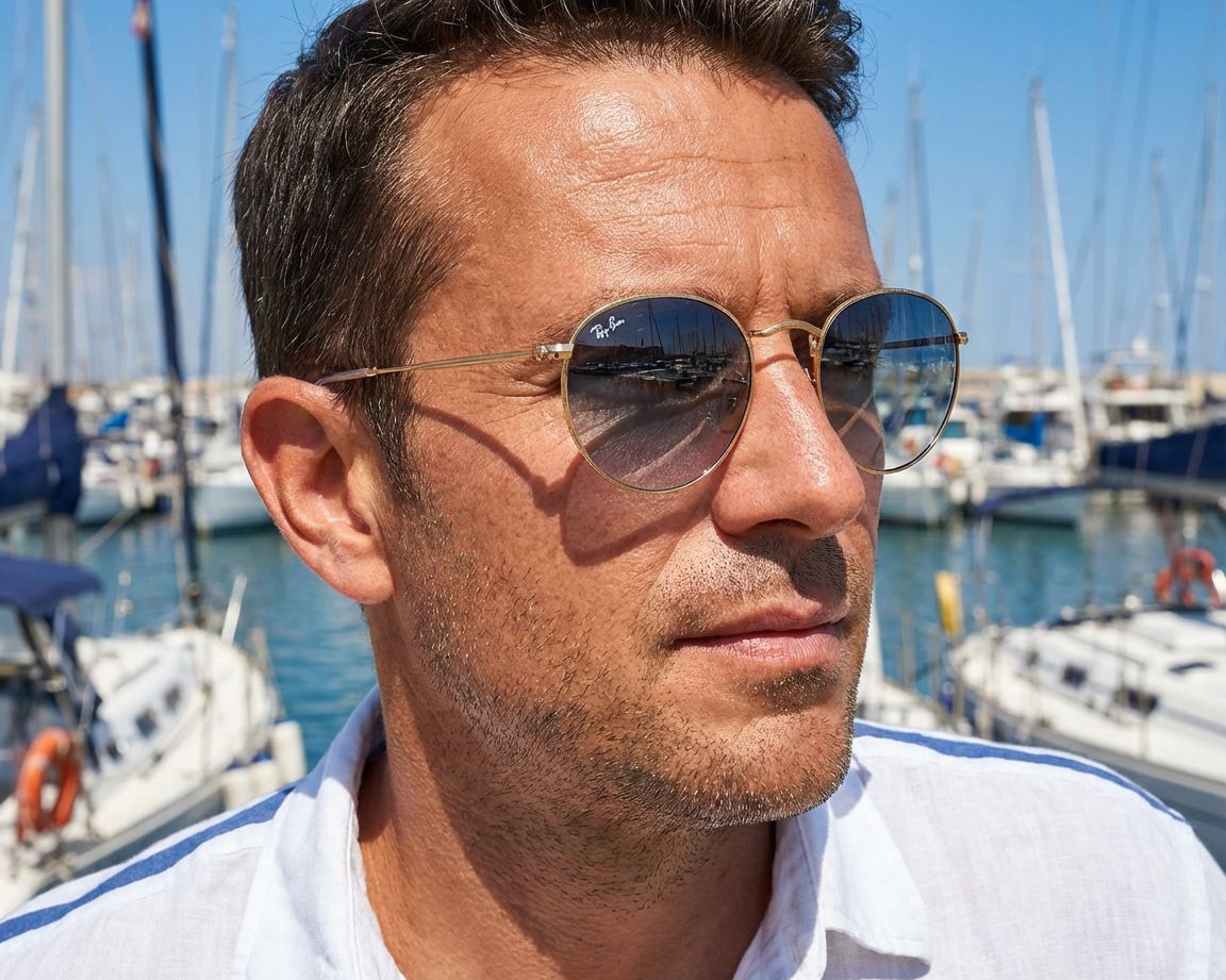 Ray-Banサングラス RB3447N 001/3F 53-21 Ray-Ban Sunglasses Round Metal RB3447N 001/3F