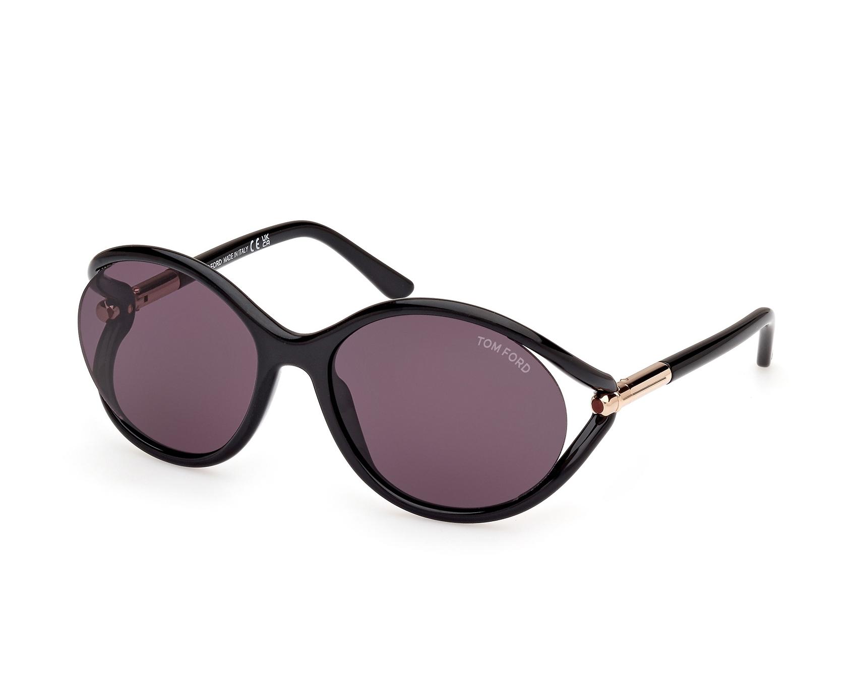 Tom Ford Melody FT1090 01A Geometric Sunglasses - Shiny Black/Smoke Tom Ford Sunglasses MELODY FT-1090-S 01A main image 3