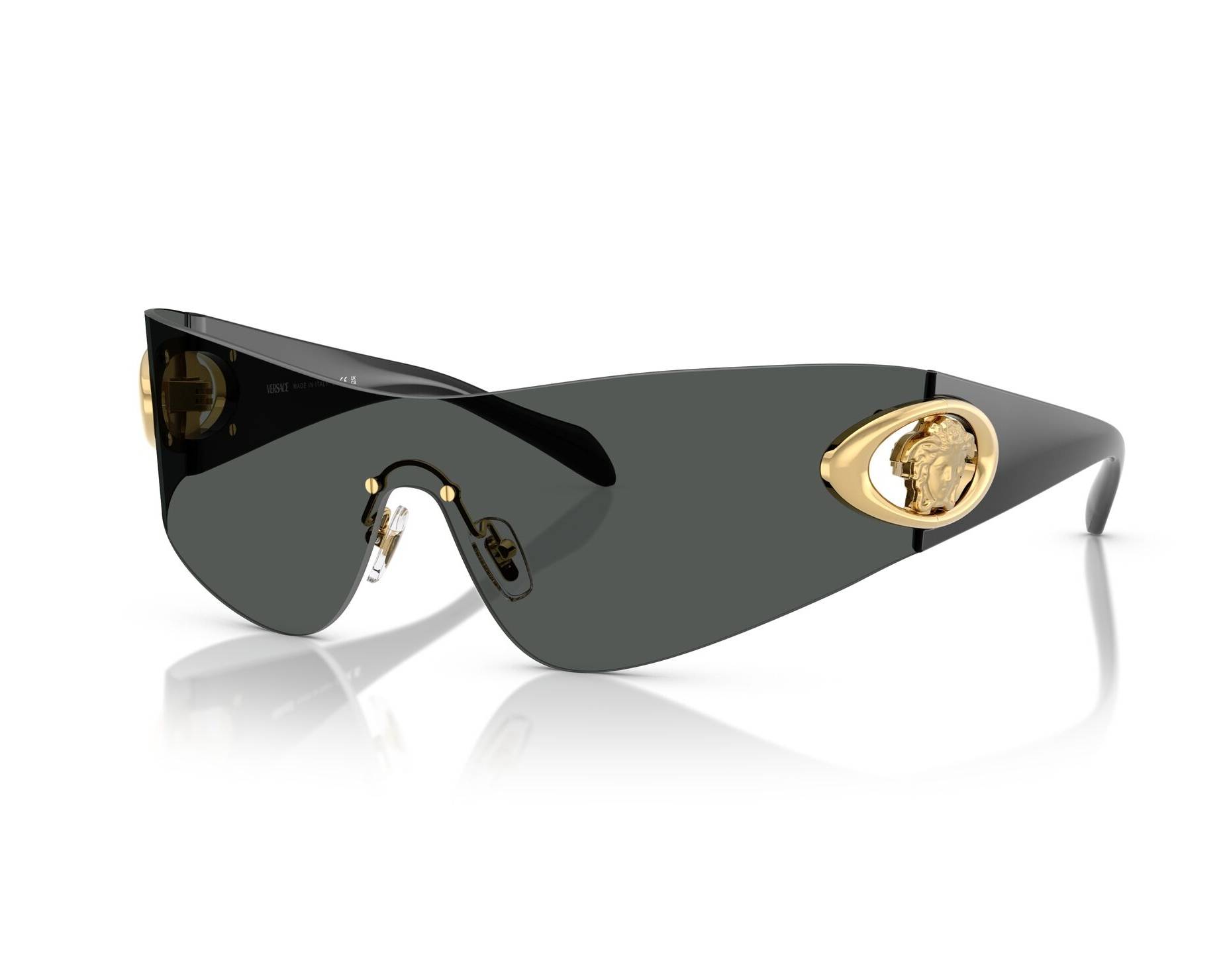 NEW VE2280 1000/87 VERSACE SHIELD UNISEX SUNGLASSES  VE2280 100087 Versace VE2280 M (0 - 142) with Grey lenses and Grey frame  main image 3