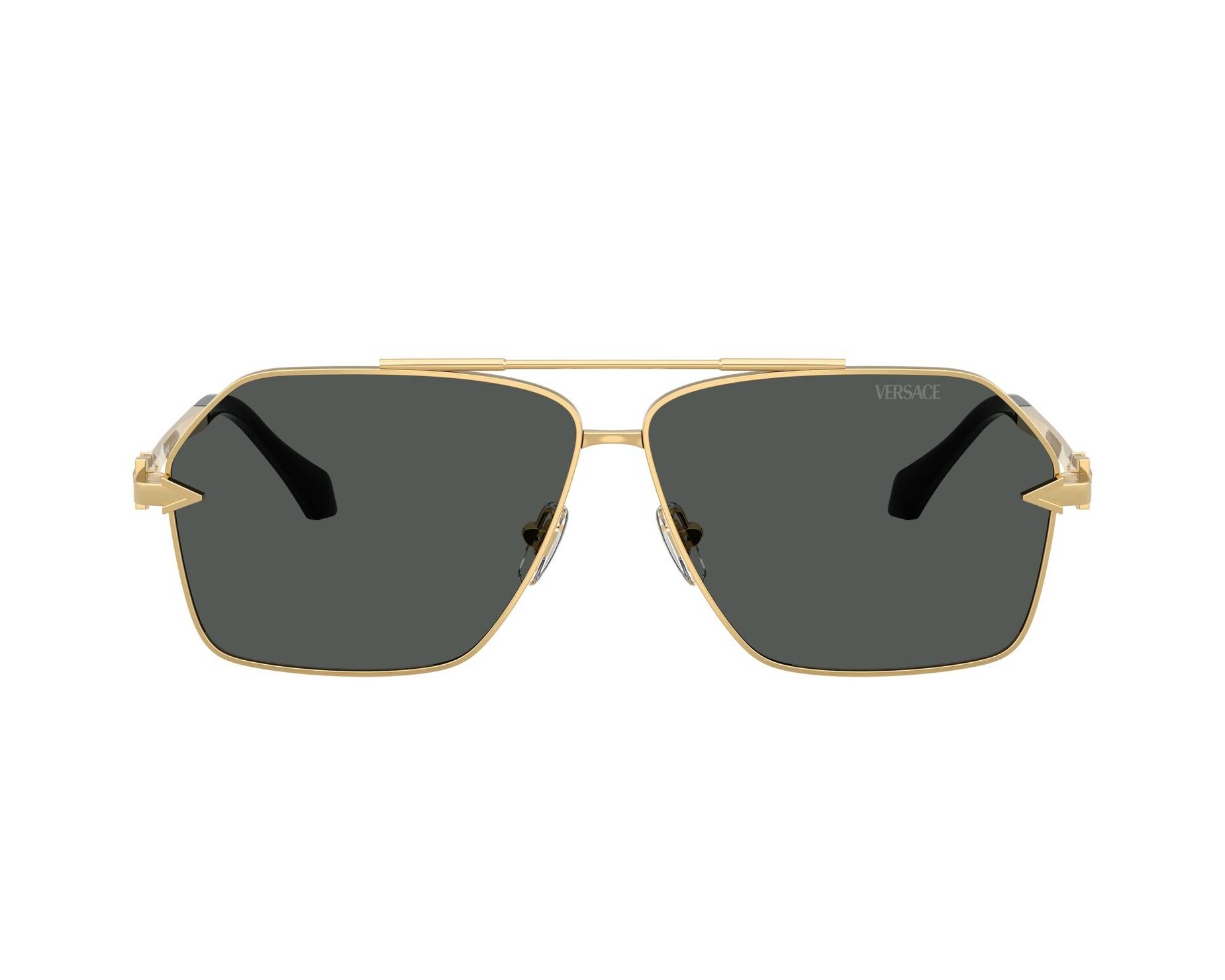 Versace Women Sunglasses Gold Grey Aviator VE2284 100287 NEW AUTHENTIC Versace VE2284 100287 Gold Sunglasses for Man – LookerOnline main image 2