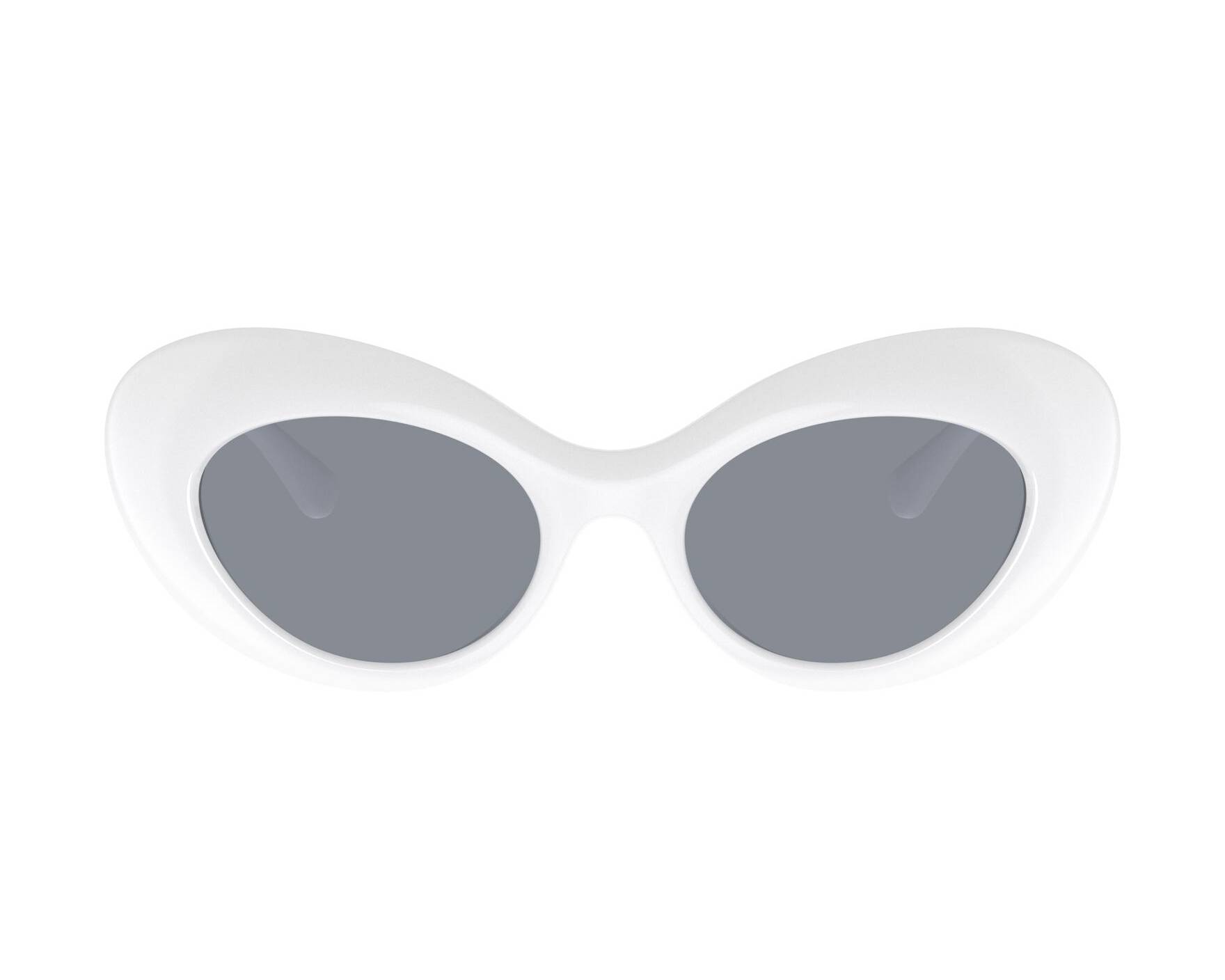 Versace White Oval Retro Sunglasses with Dark Lenses Versace VE2299 Sunglasses | FramesDirect.com main image 4