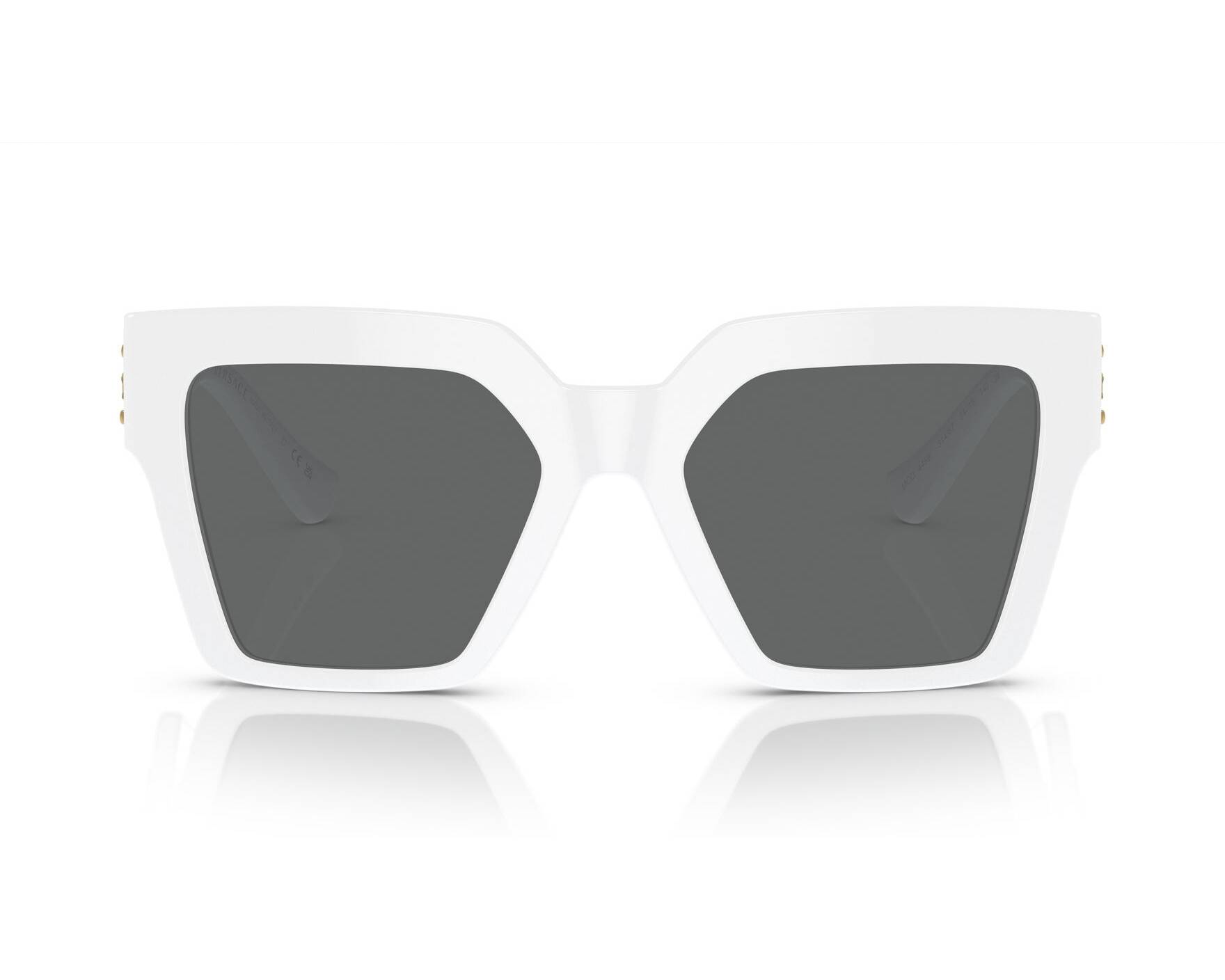 Versace White and Black Sunglasses Versace VE4450 M (60 - 16) with Grey lenses and White frame  main image 3