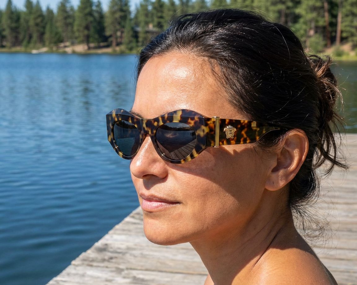 Versace VE4477U Sunglasses Yellow-Brown Tortoise Acetate Cat-Eye VERSACE VE4477U 777 87 Sunglasses Yellow Brown Tortoise  main image 4