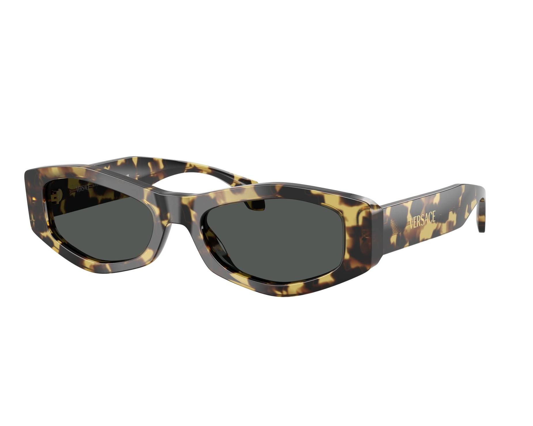 Versace Women Sunglasses Brown Yellow Havana Grey Oval VE4487 777/87 BRAND NEW Versace VE4487 777/87 Brown Yellow Havana Sunglasses for  main image 2