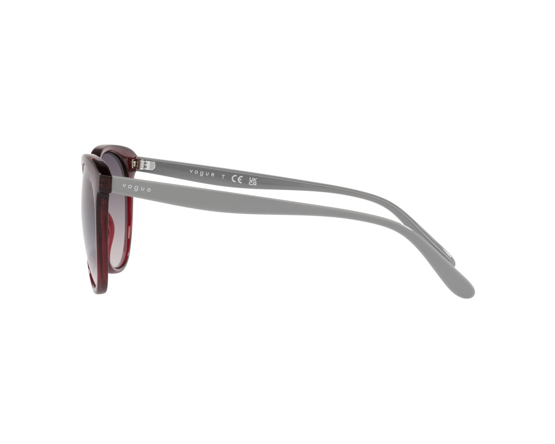 Vogue Women\'s Dark Red and Grey Sunglasses! Vogue VO5521S Sunglasses 322136 Top Red / Opal Red - eye-oo.com main image 2