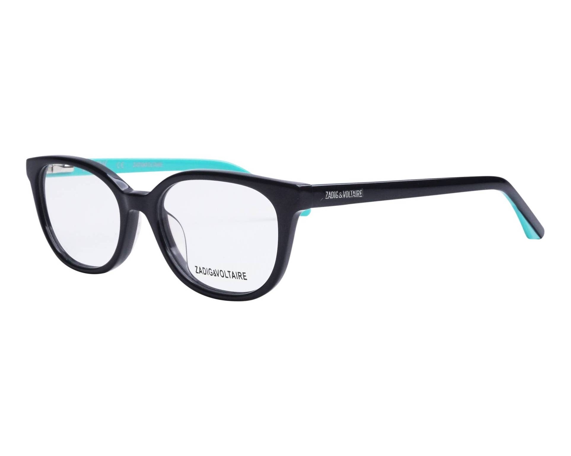 Zadig et Voltaire VZJ-005 700K 48-16 Black Turquoise profile view