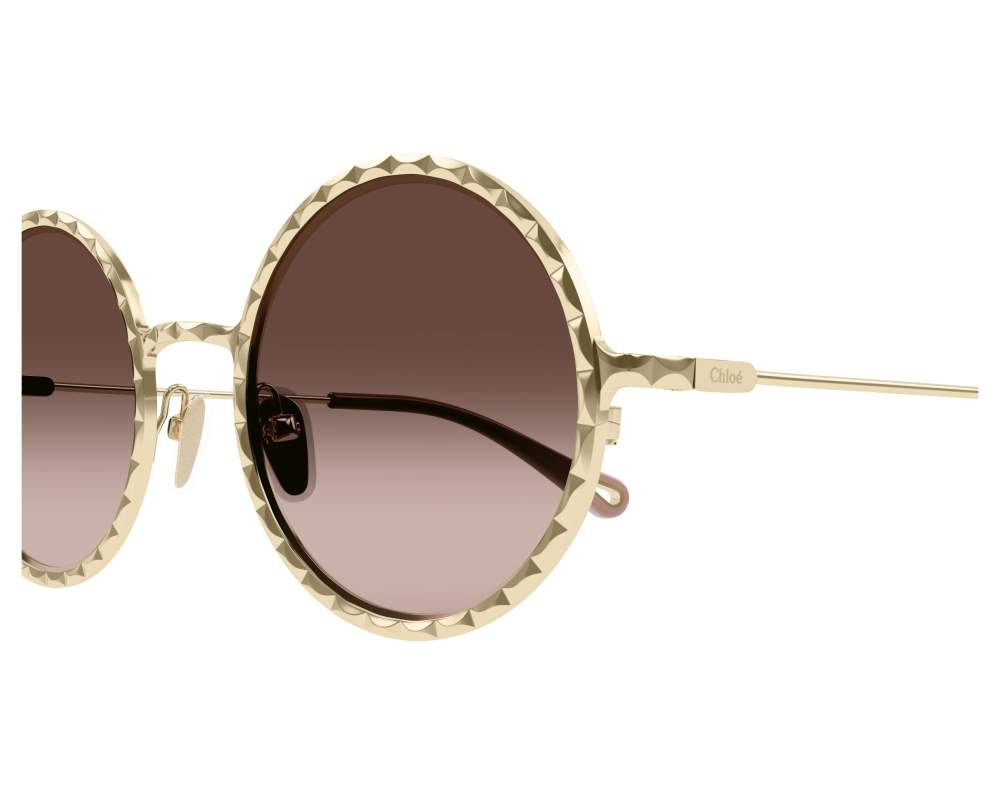 Chloé ゴールドラウンドサングラス クロエ サングラス レディース カーリナ べっ甲 ラウンド UV