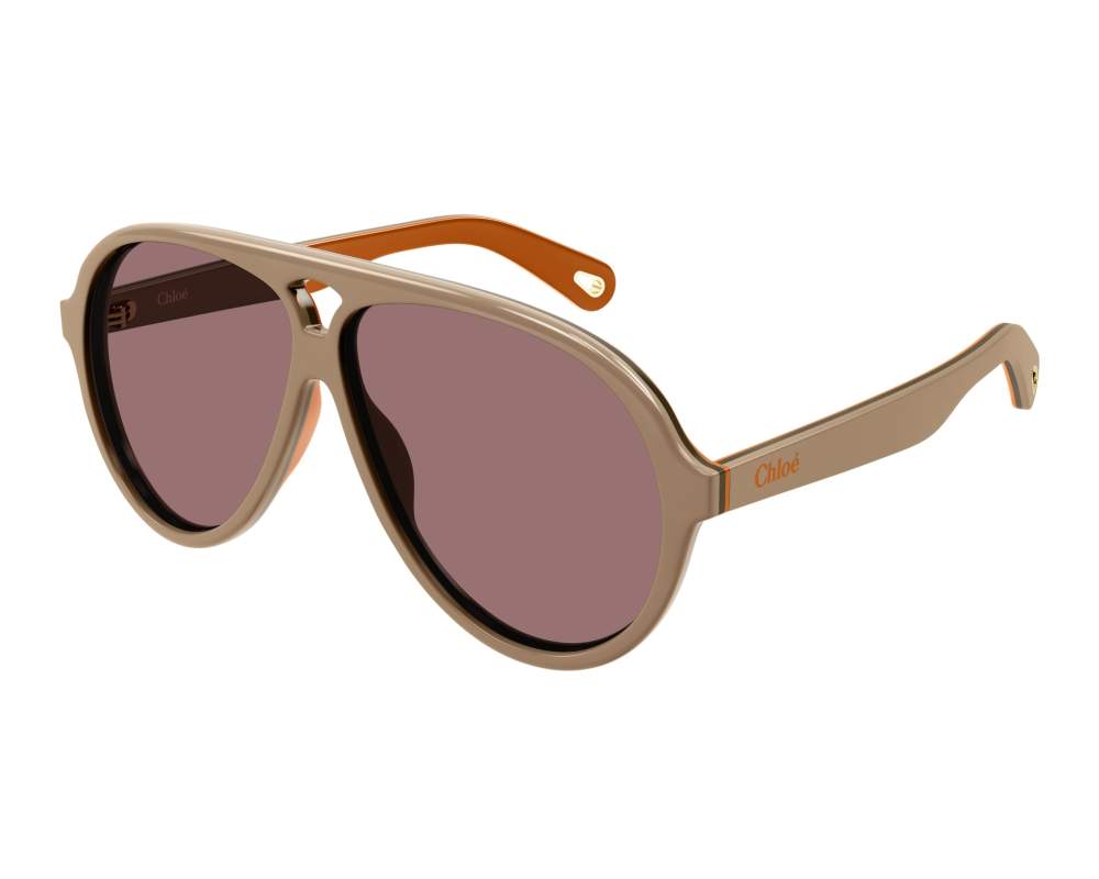 サングラス Chloe Brown Acetate Sunglasses Chloé - Xena Sunglasses in Acetate - Milk Nude Gradient Warm
