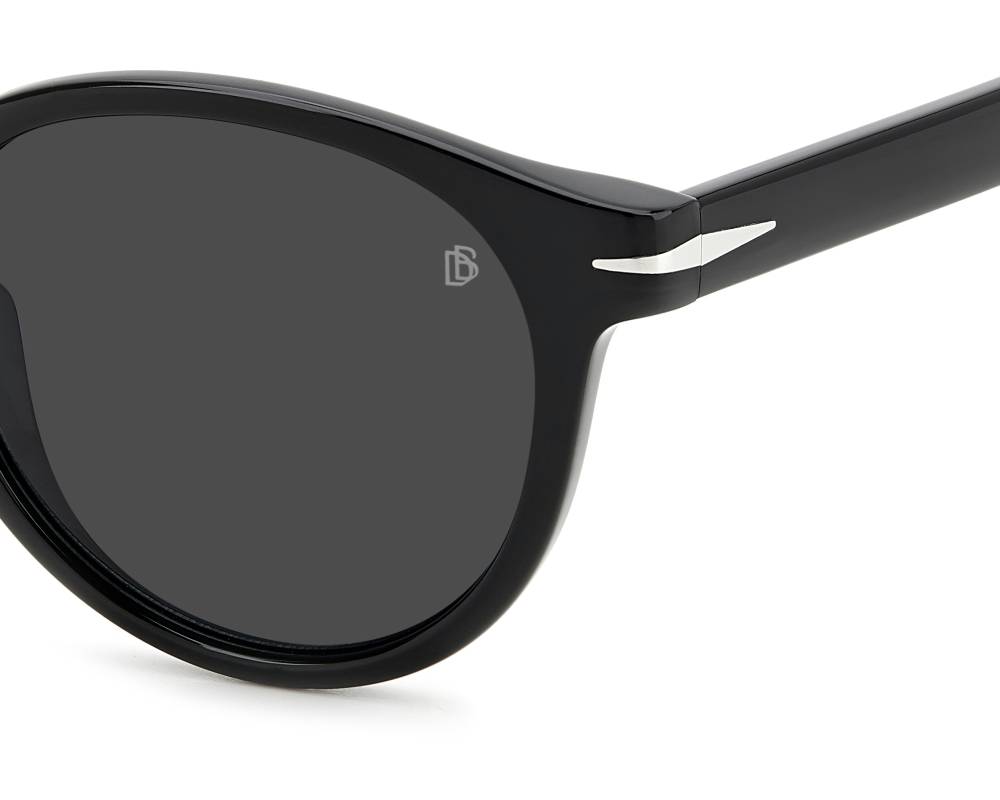 David Beckham DB 1000/S Sunglasses - Black/Brown Shaded Pilot Style