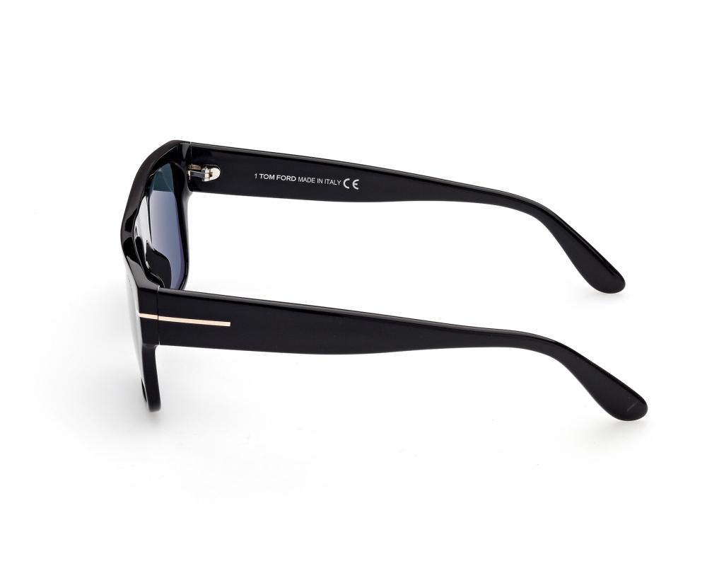 Occhiali Da Sole Tom Ford HAWKINGS-02 FT0908 01V – Montatura Nera, Lenti Blu 62 Mm – Fatti In Italia